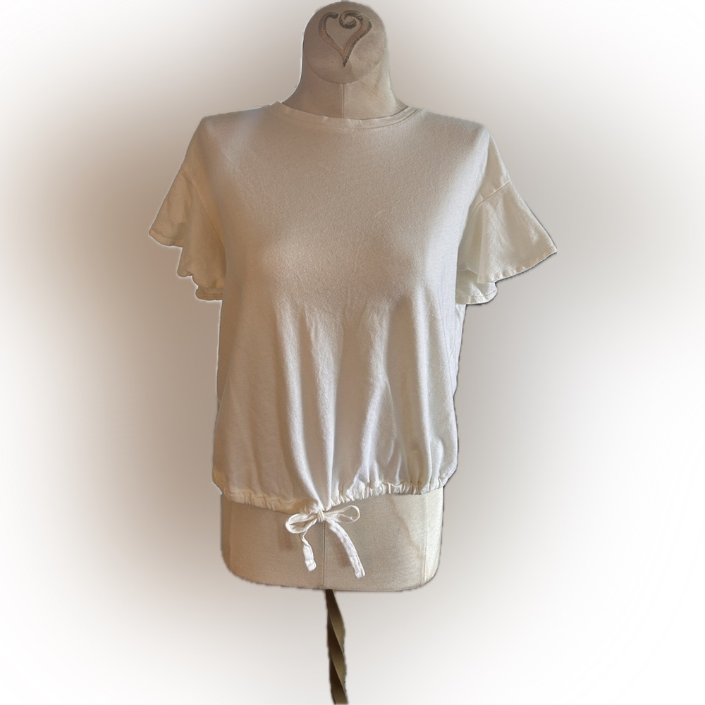 Worthington Cream Ruffle Sleeve Blouse